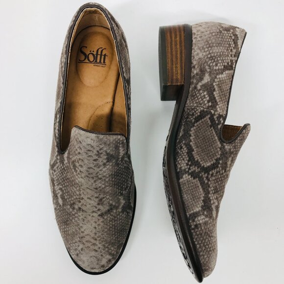 Sofft Severn Taupe & Gray Amazonia Snake Print Leather Loafer - Picture 3 of 6